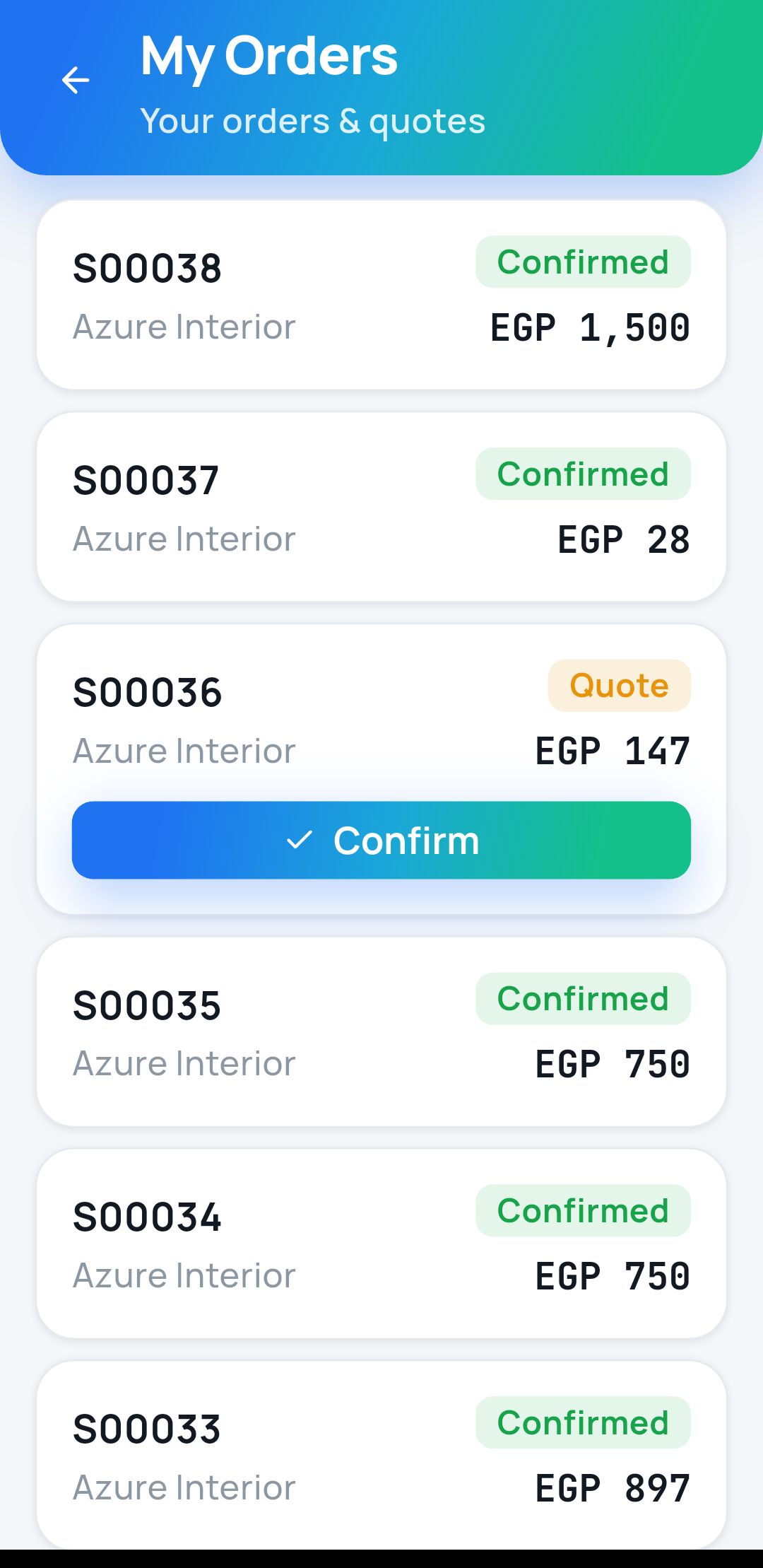 OHINT Sales Force orders